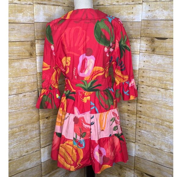 FARM RIO FRUIT AND OCEAN MINI DRESS SZ. LARGE - Picture 3 of 3